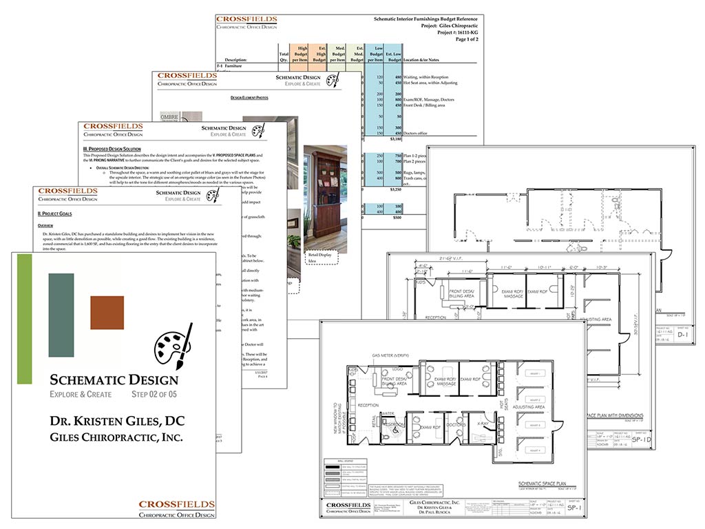 Chiropractic space plan schematic design