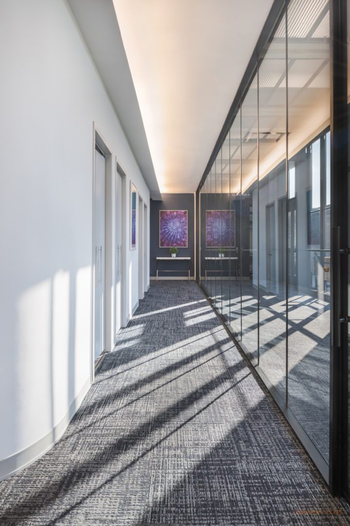 BellWellness Corridor at Sunset - Modern Healthcare Office Design
